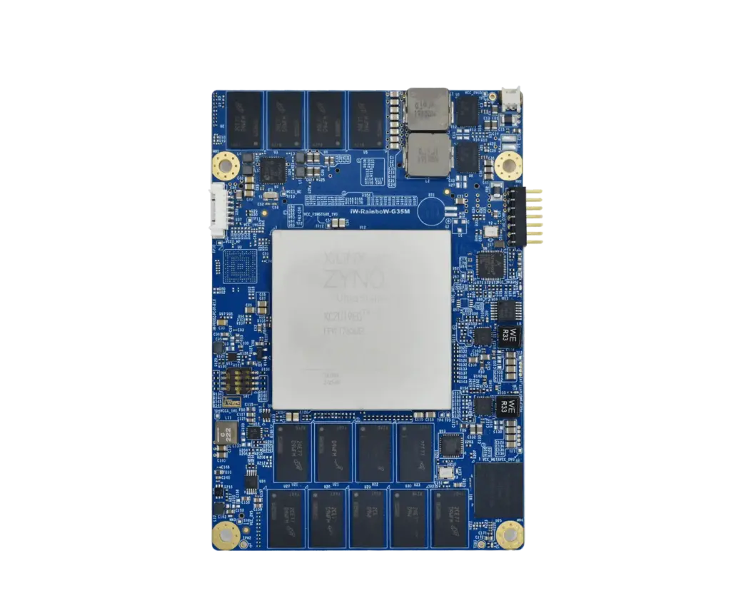 Top View of ZU19, ZU17, ZU11 MPSoC System on Module with processing components