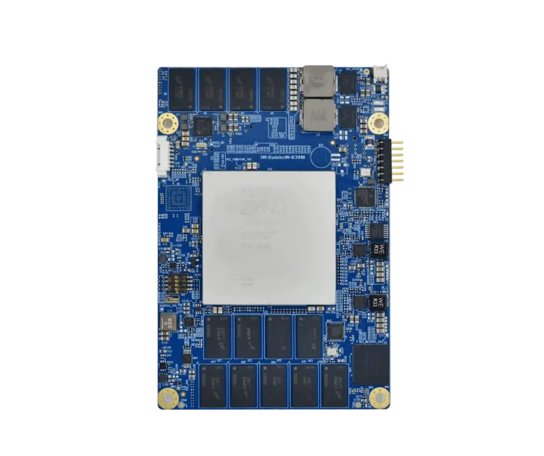 Top View of ZU19, ZU17, ZU11 MPSoC System on Module with processing components
