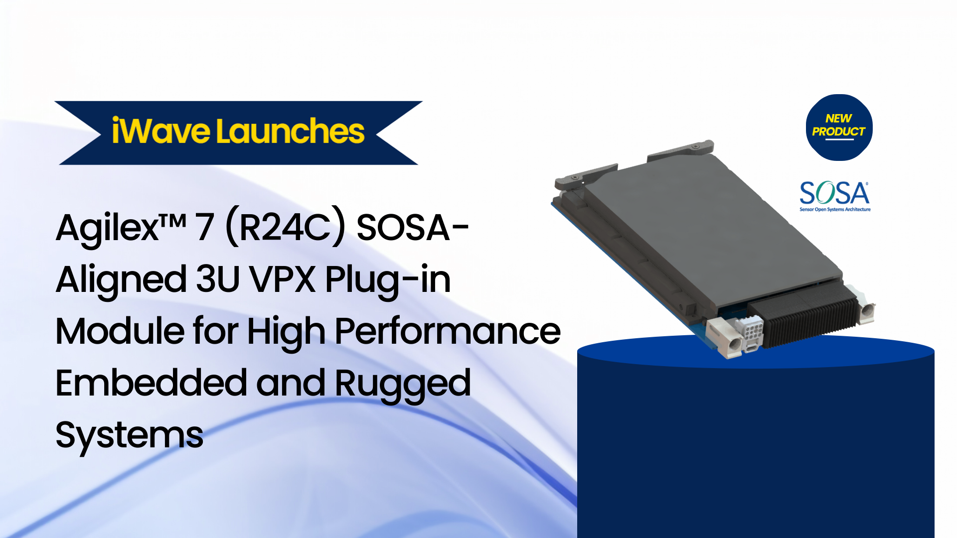 iWave Introduces Agilex™ 7 (R24C) SOSA-Aligned 3U VPX Plug-in Module for High Performance Embedded and Rugged Systems